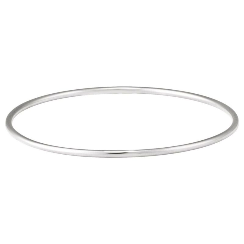 2 mm Plain Bangle Bracelet Sterling Silver for Women