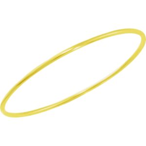 2mm Plain Bangle Bracelet 14K Yellow Gold for Women