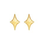 4 Point Star Stud Earrings 14K Gold