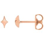 4 Point Star Stud Earrings 14K Rose Gold