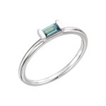 Baguette London Blue Topaz Stackable Ring 14K White Gold Baguette London Blue Topaz Stackable Ring 14K White Gold