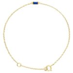 Baguette Natural Blue Sapphire Bracelet 14K Yellow Gold