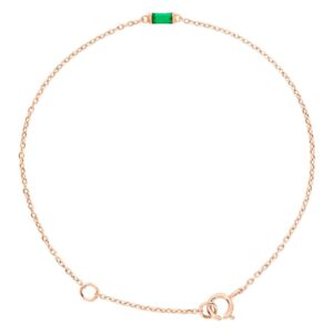 Baguette Natural Emerald Bracelet 14K Rose Gold