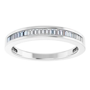 Baguette Vertical Channel Set Diamond Band 3 mm 14K Gold