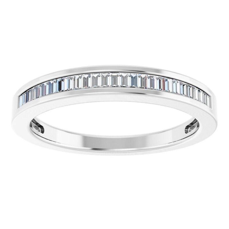 Baguette Vertical Channel Set Diamond Band 3 mm 14K Gold
