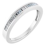 Baguette Vertical Channel Set Diamond Ring 3 mm 14K White Gold