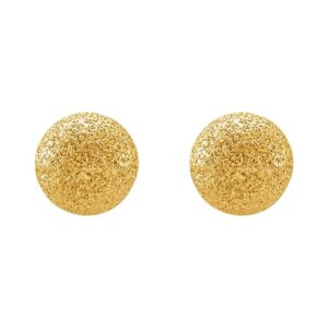 Ball Stardust Stud Earrings 14K Yellow Gold 4mm and 6 mm