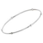 Bezel Set Diamond Bangle Bracelet 14K White Gold for Women Bezel Set Diamond Bangle Bracelet 14K White Gold for Women