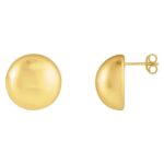 Big Dome Stud Earrings 14k Yellow Gold 15 and 18 mm