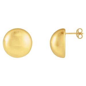 Big Dome Stud Earrings 14k Yellow Gold 15 and 18 mm