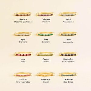 Birthstone Stackable Ring 14K Gold Options