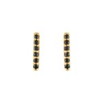 Black Diamond Bar Stud Earrings 14K Gold Black Diamond Bar Stud Earrings 14K Gold