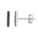 Black Diamond Bar Stud Earrings 14K White Gold Black Diamond Bar Stud Earrings 14K White Gold