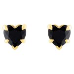 Black Onyx Heart Stud Earrings 14K Gold Black Onyx Heart Stud Earrings 14K Gold