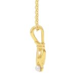 Buddha Hand Hold Freshwater Pearl Necklace 14K Yellow Gold