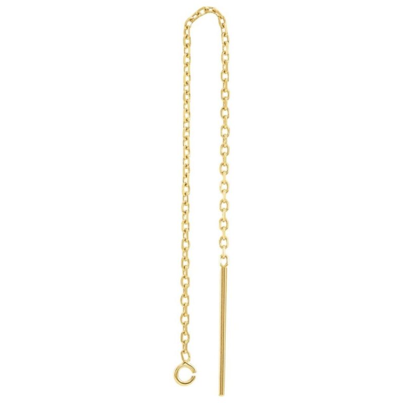 Cable Chain Ear Threader 14K Yellow Gold