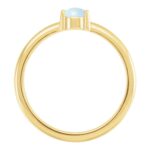 Cabochon Opal Birthstone Solitaire Stackable Ring 14K Gold