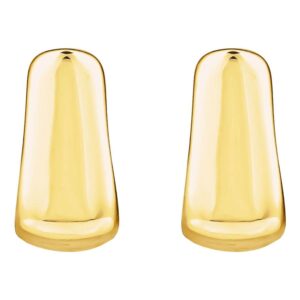 Chunky Square Tube Hoop Earrings 14K Yellow Gold