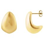 Chunky Teardrop Earrings_ 22.5 x 16 mm 14K Yellow Gold