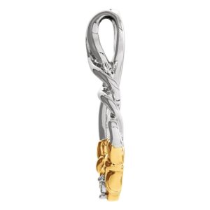 Claddagh Pendant 10K Yellow Gold, Sterling Silver and Diamond (1)