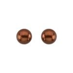 Cultured Chocolate Freshwater Pearl Stud Earrings 14K Yellow Gold