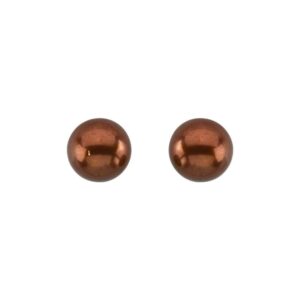 Cultured Chocolate Freshwater Pearl Stud Earrings 14K Yellow Gold