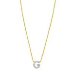 14K Yellow Gold Mini Diamond G Initial Pendant Necklace