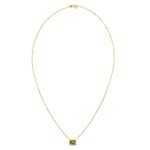 14K Yellow Gold Emerald Cut Peridot Necklace