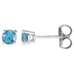 December Birthstone Stud Earrings (Blue Topaz) 14K White Gold December Birthstone Stud Earrings (Blue Topaz) 14K White Gold