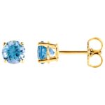 December Birthstone Stud Earrings (Blue Topaz) 14K Yellow Gold December Birthstone Stud Earrings (Blue Topaz) 14K Yellow Gold