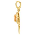 Diamond Halo Citrine Sun Charm Pendant 14K Yellow Gold Size Diamond Halo Citrine Sun Charm Pendant 14K Yellow Gold Size