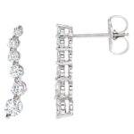 Diamond Journey Earrings 14K White Gold