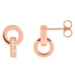 Diamond Line Circle Drop Earrings 14K Rose Gold Diamond Line Circle Drop Earrings 14K Rose Gold