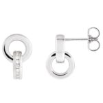 Diamond Line Circle Drop Earrings 14K White Gold Diamond Line Circle Drop Earrings 14K White Gold