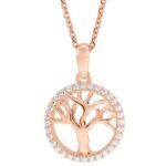 Diamond Tree of Life Necklace 14K Rose Gold