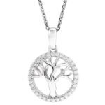 Diamond Tree of Life Necklace 14K White Gold
