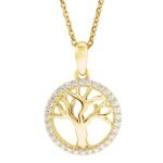 Diamond Tree of Life Necklace 14K Yellow Gold