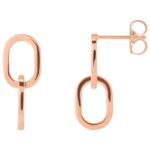 Double Oval Chain Link Drop Earrings 14K Rose Gold Double Oval Chain Link Drop Earrings 14K Rose Gold