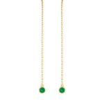 Emerald Chain Earrings 14K Gold