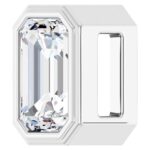 Emerald Cut Diamond Solitaire Slide Pendant 14K White Gold