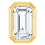 Emerald Cut Diamond Solitaire Slide Pendant 14K Yellow Gold