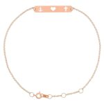 Faith Love Hope Bar Bracelet 14K Rose Gold
