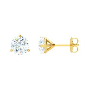Genuine 14 CT TW Diamond Stud Earrings 14K Yellow Gold 3.2 mm