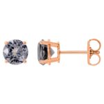Genuine Gray Spinel Stud Earrings 14K Rose Gold 6 mm Genuine Gray Spinel Stud Earrings 14K Rose Gold 6 mm