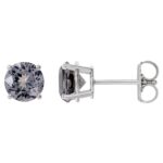 Genuine Gray Spinel Stud Earrings 14K White Gold 6 mm Genuine Gray Spinel Stud Earrings 14K White Gold 6 mm