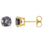 Genuine Gray Spinel Stud Earrings 14K Yellow Gold 6 mm Genuine Gray Spinel Stud Earrings 14K Yellow Gold 6 mm