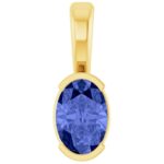 Genuine Oval Tanzanite Solitaire Pendant 14K Gold Genuine Oval Tanzanite Solitaire Pendant 14K Gold