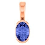 Genuine Oval Tanzanite Solitaire Pendant 14K Rose Gold Genuine Oval Tanzanite Solitaire Pendant 14K Rose Gold