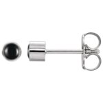 Genuine Round Black Onyx Bezel Stud Earrings 3mm 14K White Gold Genuine Round Black Onyx Bezel Stud Earrings 3mm 14K White Gold