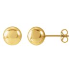 8 mm Gold Ball Stud Earrings 14K Gold